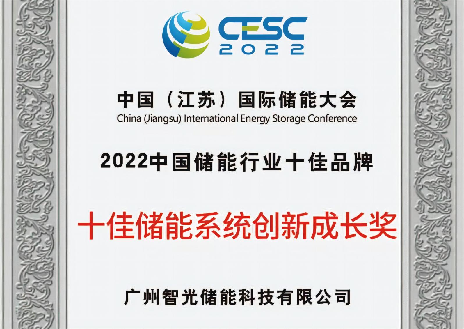 2022q中国储能行业十佛_能系l创新成长奖